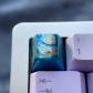 1U Ice Crystal Anodizing Color Titanium Alloy Artisan Keycaps Precision Pointillism for Mechanical Keyboard -Ocean